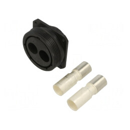 Conector Circular Soclu Mamă 2-PIN Buccaneer 9000 IP68 | Electronic-mag.ro | Componente Electronice