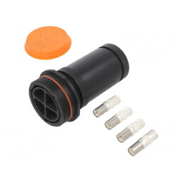Conector circular mamă 4 pini filetat rotativ | Electronic-mag.ro | Componente Electronice