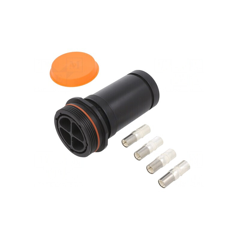 Conector circular mamă 4 pini filetat rotativ | Electronic-mag.ro | Componente Electronice