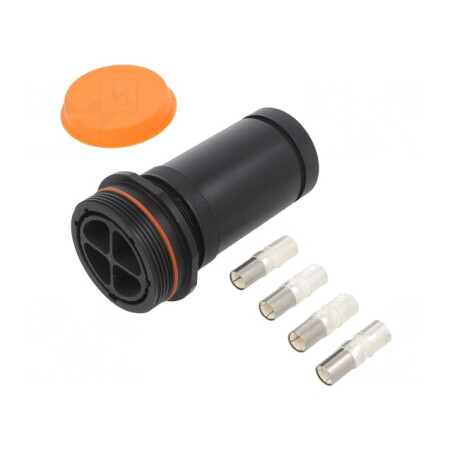 Conector circular mamă 4 pini filetat rotativ | Electronic-mag.ro | Componente Electronice