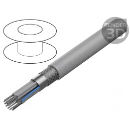 Cablu: cabluri bandă | rotund | 1,27mm | litat | Cu | 14x28AWG | PVC | gri | 09180147007