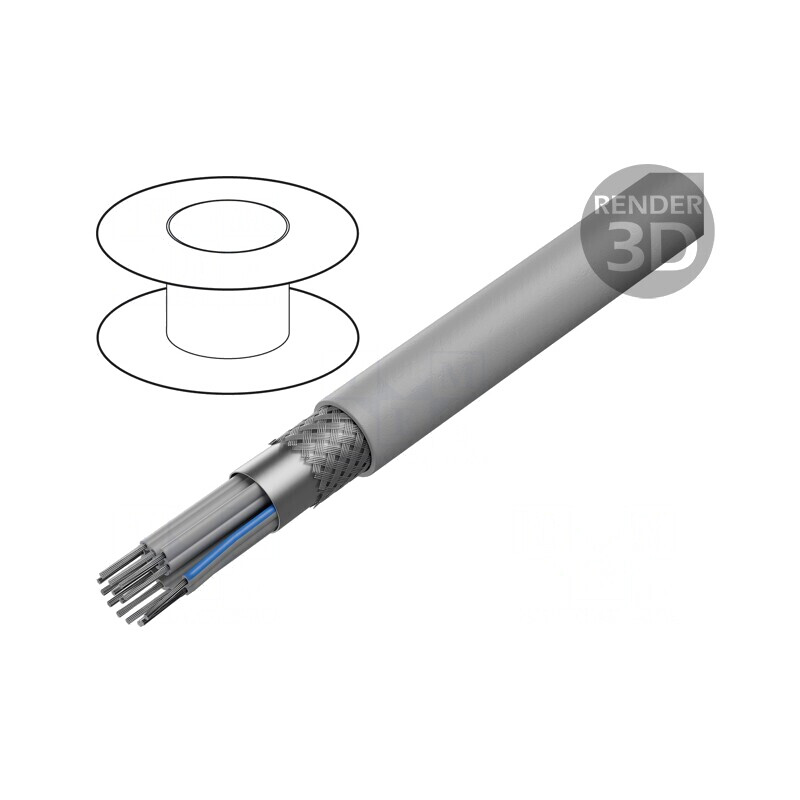 Cablu bandă rotund 1,27mm Cu 14x28AWG PVC gri | Electronic-mag.ro | Componente Electronice