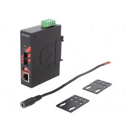 Convertor Media Ethernet/Fibră Optică Multimod 12-48VDC 2.2W | Electronic-mag.ro | Componente Electronice