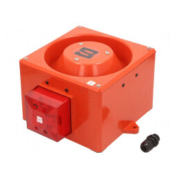 Semnalizator luminos și acustic 230VAC cu sirenă și lumină flash | Electronic-mag.ro | Componente Electronice