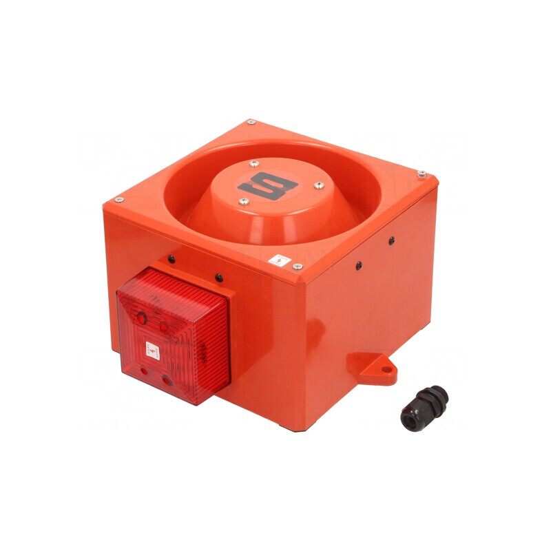 Semnalizator luminos și acustic 230VAC cu sirenă și lumină flash | Electronic-mag.ro | Componente Electronice