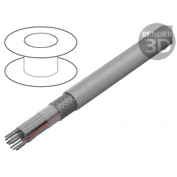 Cablu bandă rotund 1,27mm Cu 16x28AWG PVC gri | Electronic-mag.ro | Componente Electronice