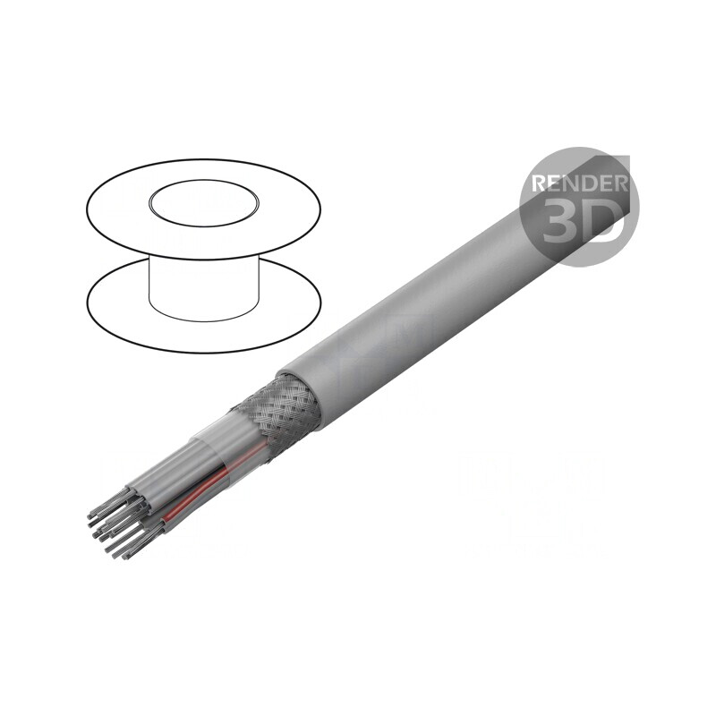 Cablu bandă rotund 1,27mm Cu 16x28AWG PVC gri | Electronic-mag.ro | Componente Electronice