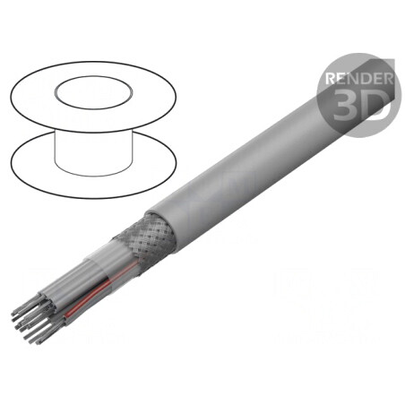 Cablu bandă rotund 1,27mm Cu 16x28AWG PVC gri | Electronic-mag.ro | Componente Electronice