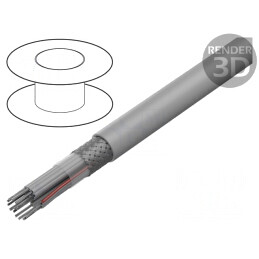 Cablu: cabluri bandă | rotund | 1,27mm | litat | Cu | 10x28AWG | PVC | gri | 09180107007