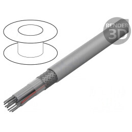 Cablu Bandă Rotund 1.27mm Lit Cu 10x28AWG PVC Gri | Electronic-mag.ro | Componente Electronice