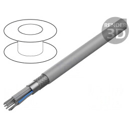 Cablu Bandă Rotund 1.27mm 9x28AWG PVC Gri | Electronic-mag.ro | Componente Electronice