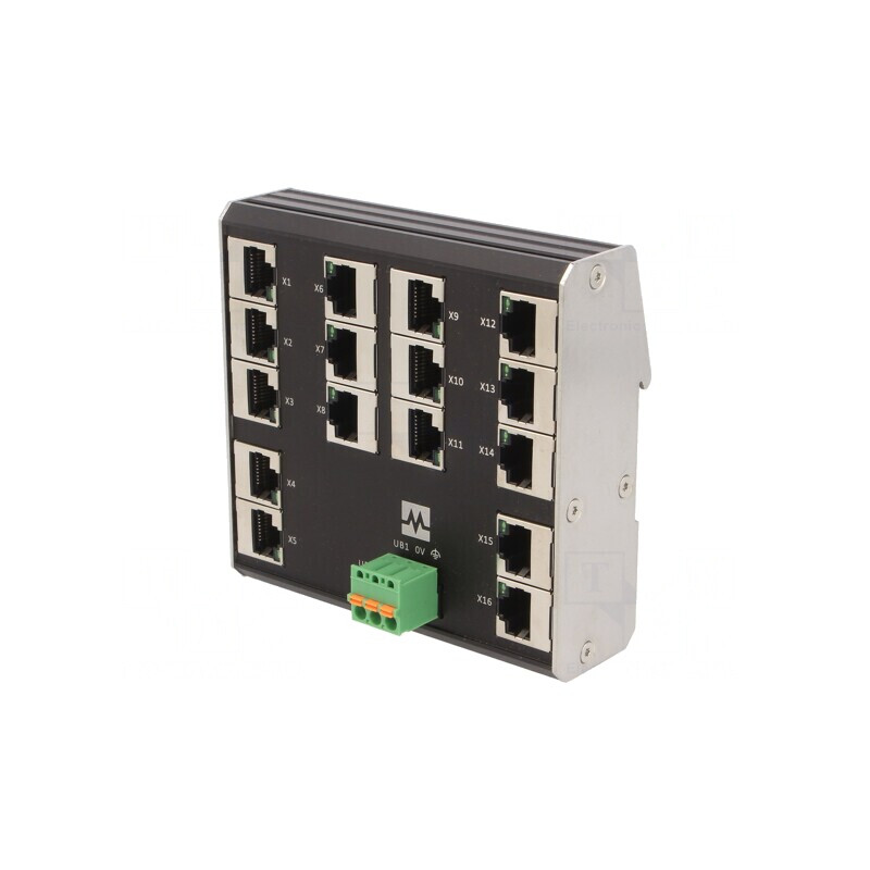 Switch Ethernet Neadministrabil 16 Porturi 9-36VDC | Electronic-mag.ro | Componente Electronice