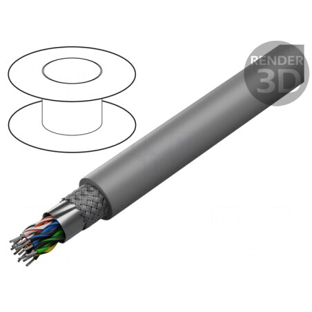 Cablu 8x2x26AWG PVC Gri 30,5m 300V | Electronic-mag.ro | Componente Electronice