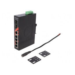 Switch Ethernet neadministrabil 7 porturi 12-48VDC | Electronic-mag.ro | Componente Electronice