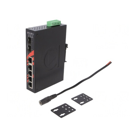 Switch Ethernet neadministrabil 7 porturi 12-48VDC | Electronic-mag.ro | Componente Electronice