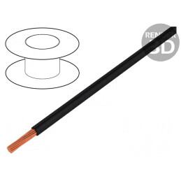 Cablu | HookUp Wire | litat | Cu | silicon | negru | -40÷150°C | 10kV | 391640 BK005