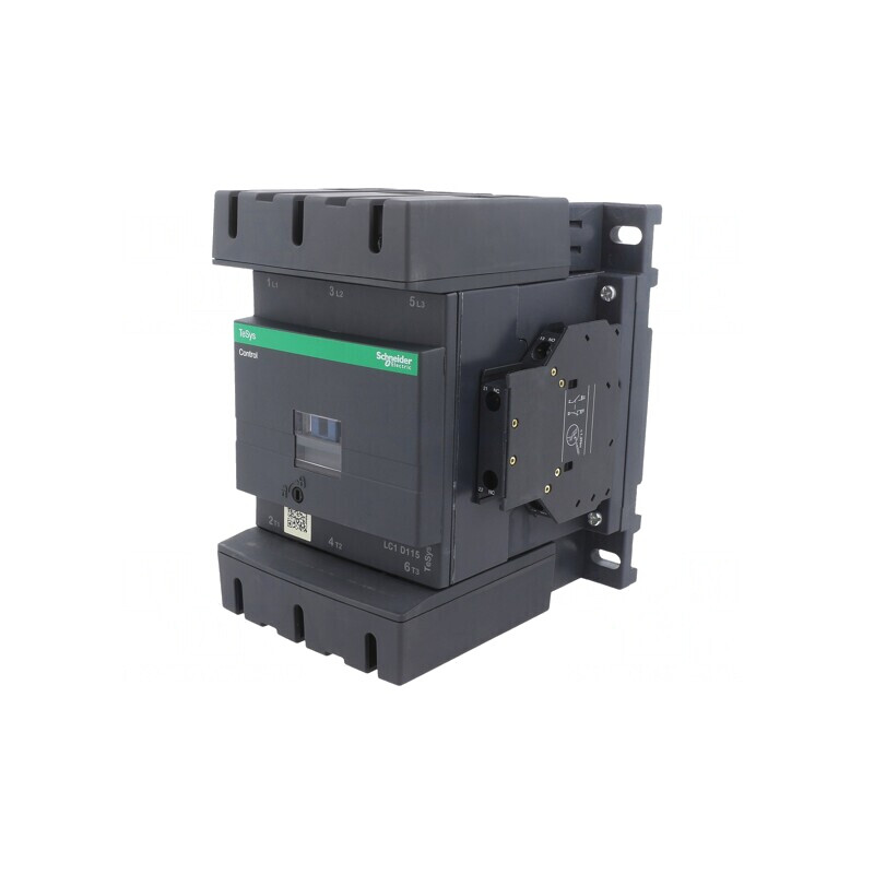 Contactor 3P NO + 3 Contacte Auxiliare NO/NC 24VDC LC1D115BD | Electronic-mag.ro | Componente Electronice