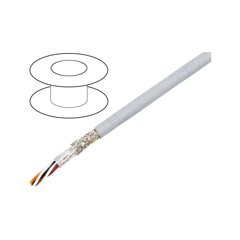 Cablu EcoCable Mini 2x2x24AWG Gri Închis 30,5m | Electronic-mag.ro | Componente Electronice