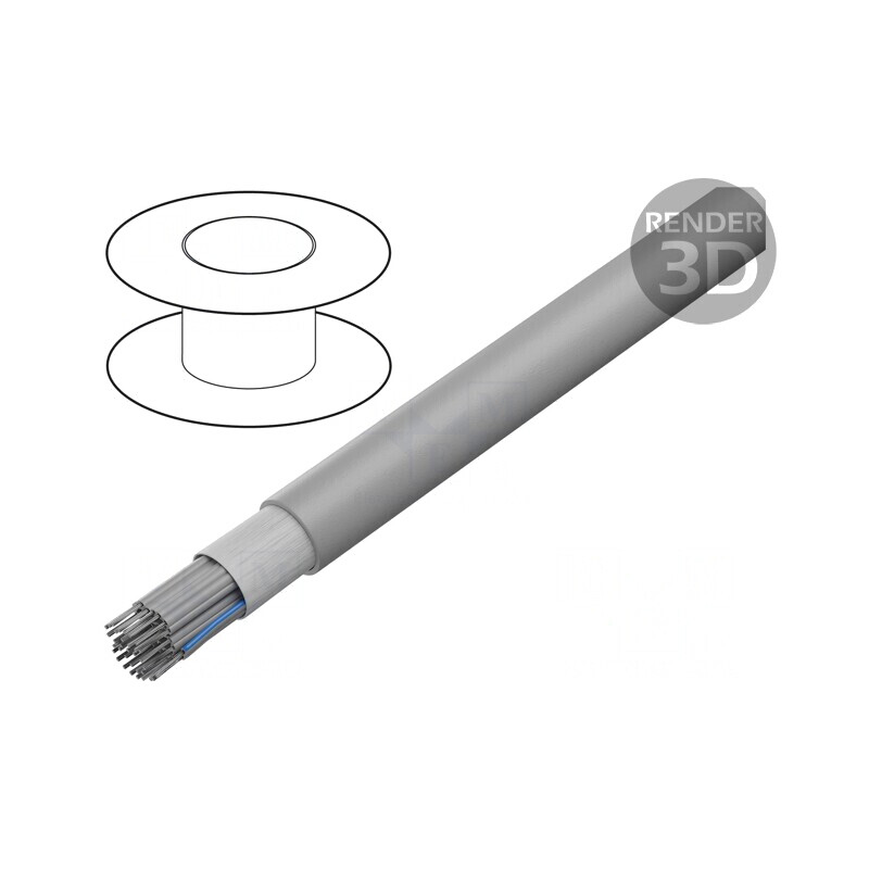 Cablu bandă rotund 1,27mm 34x28AWG PVC gri | Electronic-mag.ro | Componente Electronice