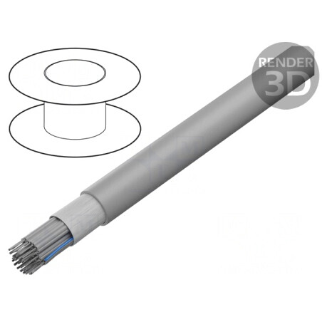 Cablu bandă rotund 1,27mm 34x28AWG PVC gri | Electronic-mag.ro | Componente Electronice