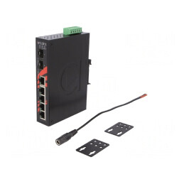 Switch Ethernet 7 Porturi 12-48VDC | Electronic-mag.ro | Componente Electronice