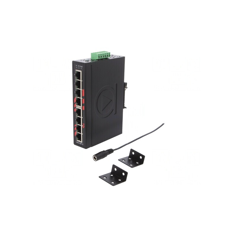Switch Ethernet neadministrabil 8 porturi 12-48VDC | Electronic-mag.ro | Componente Electronice