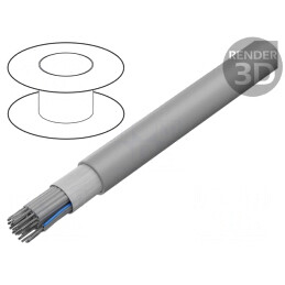 Cablu Bandă Rotund 1,27mm Cu 26x28AWG PVC Gri | Electronic-mag.ro | Componente Electronice