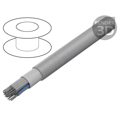 Cablu Bandă Rotund 1,27mm Cu 26x28AWG PVC Gri | Electronic-mag.ro | Componente Electronice
