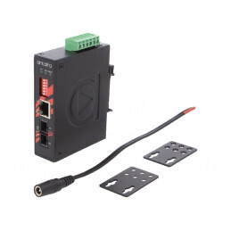 Media Convertor Ethernet Fibră Optică Monomod 12-48VDC 2W | Electronic-mag.ro | Componente Electronice