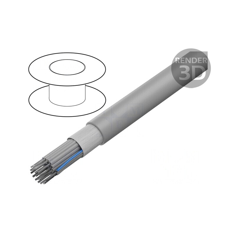 Cablu Bandă Rotund 1,27mm Cu 20x28AWG PVC Gri | Electronic-mag.ro | Componente Electronice