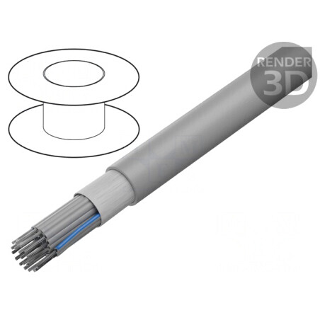 Cablu Bandă Rotund 1,27mm Cu 20x28AWG PVC Gri | Electronic-mag.ro | Componente Electronice