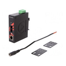 Media Convertor Ethernet/Fibră Optică Multimod 12-48VDC | Electronic-mag.ro | Componente Electronice