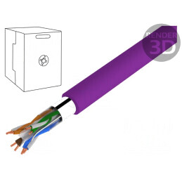 Cablu F/UTP Cat6 LSZH Violet 305m