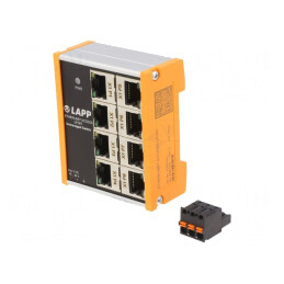 Switch Ethernet neadministrabil 8 porturi 18-30VDC | Electronic-mag.ro | Componente Electronice