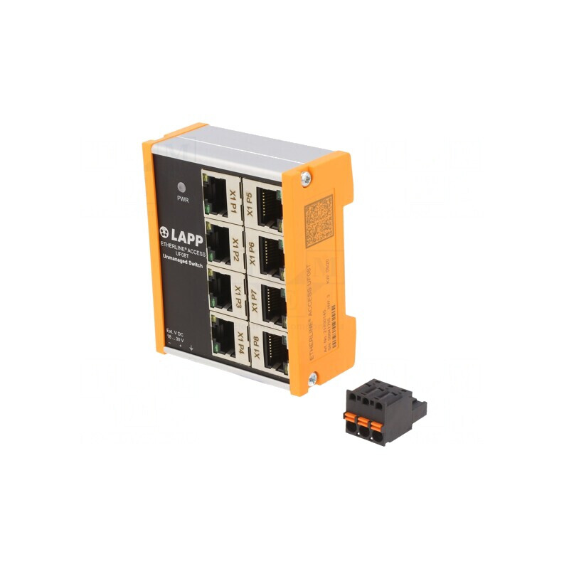 Switch Ethernet neadministrabil 8 porturi 18-30VDC | Electronic-mag.ro | Componente Electronice