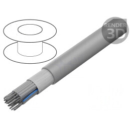 Cablu Bandă Rotund 1,27mm 25x28AWG PVC Gri | Electronic-mag.ro | Componente Electronice