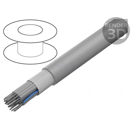 Cablu Bandă Rotund 1,27mm 25x28AWG PVC Gri | Electronic-mag.ro | Componente Electronice