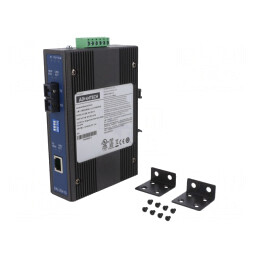 Media Convertor Ethernet/Fibră Optică Monomod 12-48VDC IP30 | Electronic-mag.ro | Componente Electronice