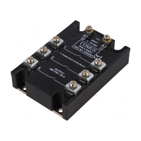 Releu Semiconductor 25A 3-Fazat 24-480VAC | Electronic-mag.ro | Componente Electronice