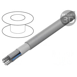 Cablu: cabluri bandă | rotund | 1,27mm | litat | Cu | 15x28AWG | PVC | gri | 09180157008