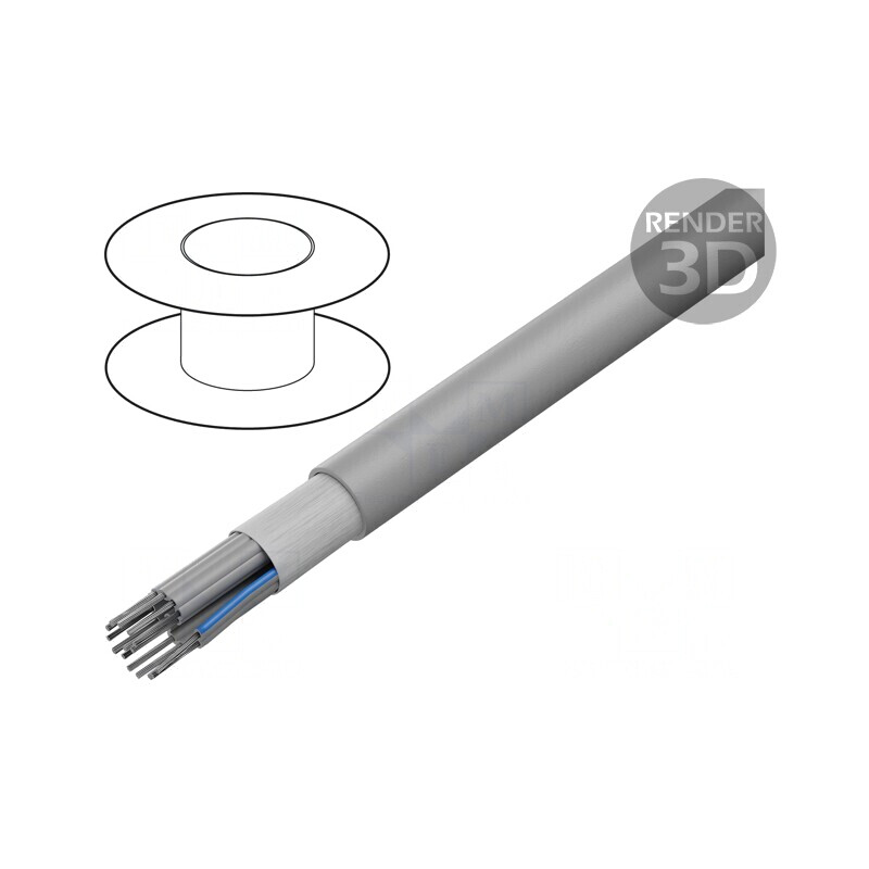 Cablu Bandă Rotund 1,27mm 15x28AWG PVC Gri | Electronic-mag.ro | Componente Electronice
