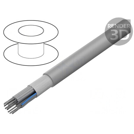 Cablu Bandă Rotund 1,27mm 15x28AWG PVC Gri | Electronic-mag.ro | Componente Electronice