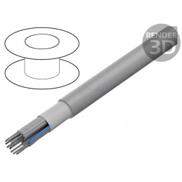 Cablu Bandă Rotund 1,27mm 15x28AWG PVC Gri | Electronic-mag.ro | Componente Electronice