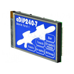 Afişaj: LCD | grafic | 240x128 | STN Negative | albastru | 113x70mm | EA EDIP240B-7LWTP