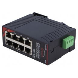 Switch Ethernet 8 Porturi 10-30VDC pentru Șină DIN