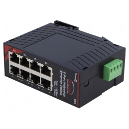 Switch Ethernet 8 Porturi 10-30VDC pentru Șină DIN | Electronic-mag.ro | Componente Electronice