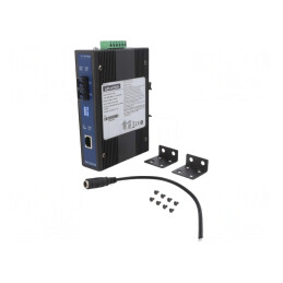 Convertor Media Ethernet/Fibră Optică Multimod 12-48VDC IP30 | Electronic-mag.ro | Componente Electronice