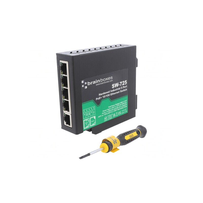 Switch Ethernet neadministrabil 5 porturi 44-57VDC | Electronic-mag.ro | Componente Electronice