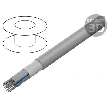 Cablu Bandă Rotund 1,27mm 16x28AWG Gri PVC | Electronic-mag.ro | Componente Electronice