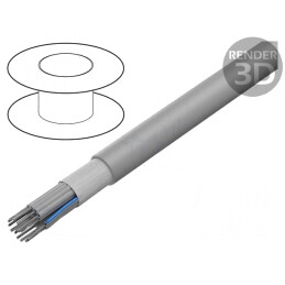 Cablu Bandă Rotund 1,27mm 16x28AWG Gri PVC | Electronic-mag.ro | Componente Electronice